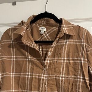 J. Crew Tan Plaid Button Down Shirt